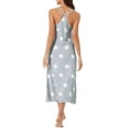 thumbnail image 3 of INSPIRE CHIC Women's Pajama Dress Slip Round Neck Cross Back Camisole Long Nightgowns M Light Gray, 3 of 6