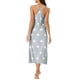 thumbnail image 3 of Vestido de pijama para mujer Inspire Chic con tirantes de espagueti, escote redondo, espalda cruzada, camisón largo M en gris claro, 3 of 6