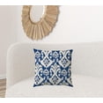 thumbnail image 2 of HomeRoots 409287 20 x 20 x 6 in. Indigo & Cream Blown Seam Ikat Throw Indoor & Outdoor Pillow, 2 of 5