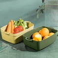 thumbnail image 6 of Reheyre Practical Double-layer Drain Basket - Large Capacity Plastic Colander Basket - Dustproof - 1 Set, 6 of 8