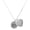 Silver, variant on Two-tone Dragon and Phoenix Medallion - Silver Plated Engraved Cor Cordium Heart Locket Necklace, 17.5"+2" Extender