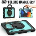 thumbnail image 2 of iPad 10.2 inch Case, iPad 9th/8th/7th Gen Case with 360° Ring Holder, Dteck Heavy Duty 3 in 1 Shockproof Bumper Full Body Drop Protection with Built-in Screen Protector, Black+Lightblue, 2 of 8