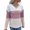 Pink, variant on IROINNID Reduced Womens Sweater V-Neck Pullover Sweater Color Block Comfy Mid-Length Long Sleeve Autumn and Winter Bottoming Waffle Sweater