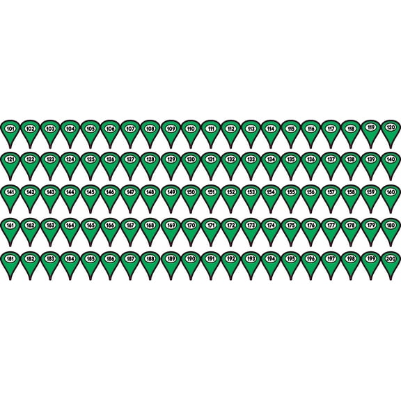 101-200 Green Map Pointer Stickers