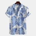 thumbnail image 2 of Pntutb Mens,Men Spring Summer Casual Slim Print Short Sleeve Beach Shirts Tops Blouse, 2 of 6