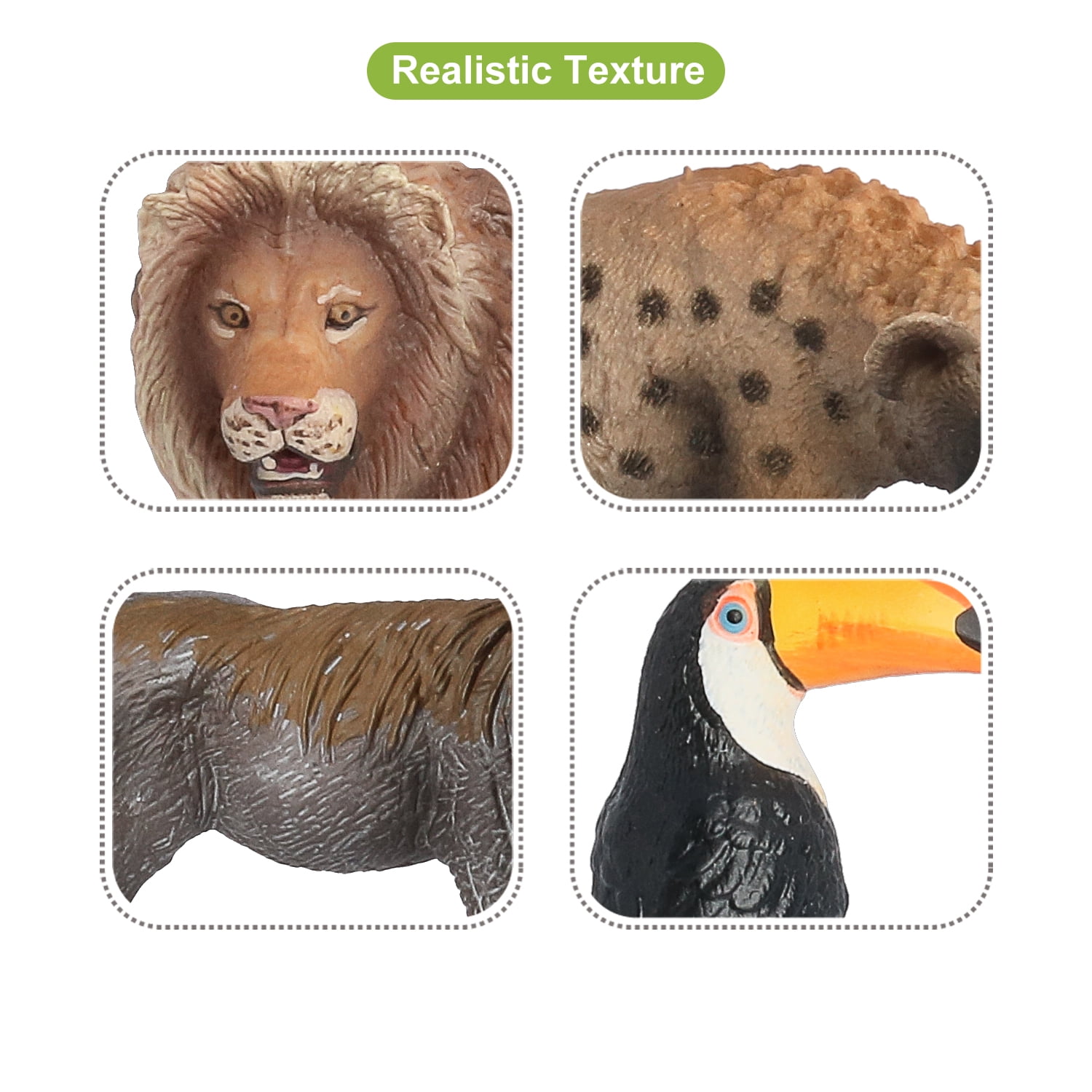 Volnau Animal Toys Figurines Africa Figures Zoo Pack Christmas Birthday Gift Lion Jungle Forest King