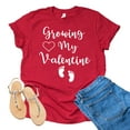 thumbnail image 3 of Growing My Valentine Valentines Day Pregnant Pregnancy Announcement Shirt (Small-Red), 3 of 6