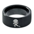 thumbnail image 2 of Tungsten Strong Bodybuilder Carrying Rock Band Ring 9mm Men Women Comfort Fit Black Flat Cut Brushed Polished, 2 of 4