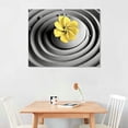 thumbnail image 2 of ONETECH  Yellow Gray Wall Art Black White Zen Wall Art Floral Wall Pictures Flower Zen Painting Stone Sand Pebble Canvas Poster Artwork for Wall Decor Living Room Bedroom Bathroom Decor, 2 of 4