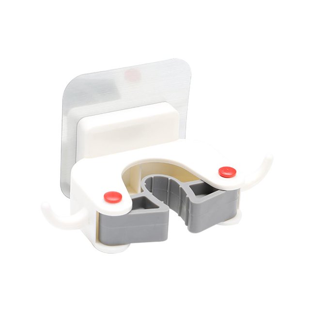 Ounissouiy Estante multifuncional para fregona, gancho para fregona, colgador de escoba montado en la pared para baño, Clip para fregona Suministros de limpieza para el hogar Blanco+azul Ounissouiy HA026319-01