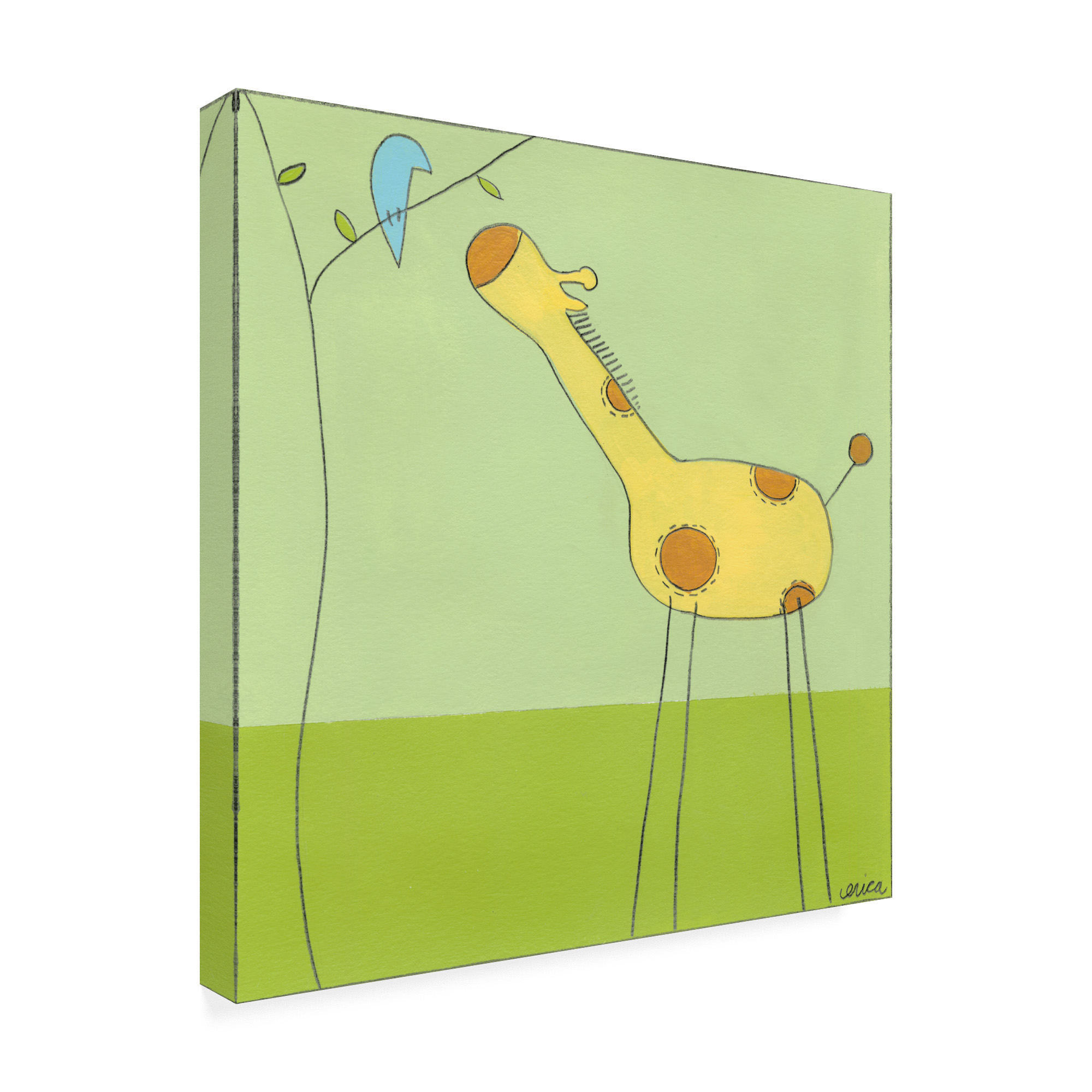 Trademark Fine Art 'Stick leg Giraffe II Childrens Art' Canvas Art by June Erica Vess