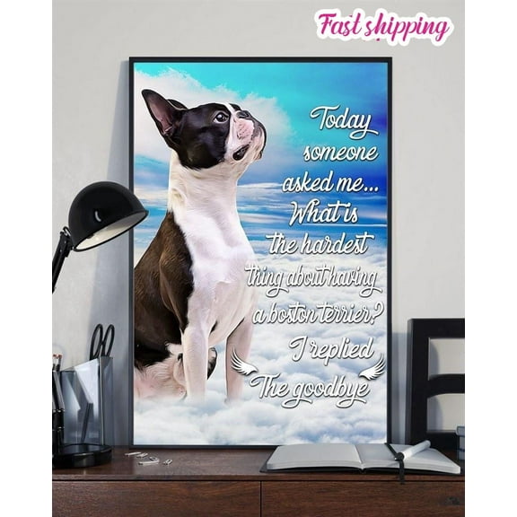 Photo Dog Lovers Boston Terrier Memorial Vintage Home Poster Wall Art Vertical 11 x 17 Inch Poster