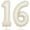 Cream Numer 16, variant on 40 Inch Cream Number 18 Balloon, 18th Birthday Balloons, Big Digital 18 or 81 Beige White Giant 18 Foil Balloon Helium for 81st 18th Birthday Decorations Anniversary Baby Shower Party Supplies