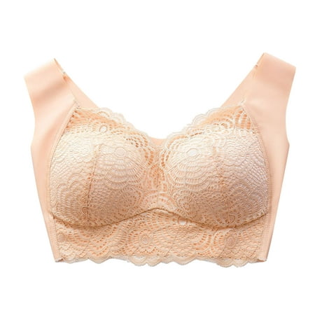 

Naughtyhood Women s Plus Size bra Unadjustable Sports bra Extra-Elastic Breathable bra Lace Trim Bra sales today clearance