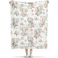 thumbnail image 2 of Elephant Blanket Gifts Ultra Soft Cozy Throw Flannel Blanket, Lightweight Fuzzy Fleece Blanket Warm Plush Throw Blankets for Couch, Sofa, Bed 40"x50" for Kids, 2 of 6