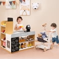thumbnail image 1 of Costway Juego de Tienda de Comestibles para Jugar de Madera Puesto de Mercado para Niños con Carrito de Compras 2 Pizarras y Caja Registradora, 1 of 9