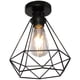 thumbnail image 1 of Lámpara colgante de techo industrial con jaula de metal y diamantes, estilo retro, para sala de estar, dormitorio, decoración del hogar y la cocina (negro) |UHOH, 1 of 5