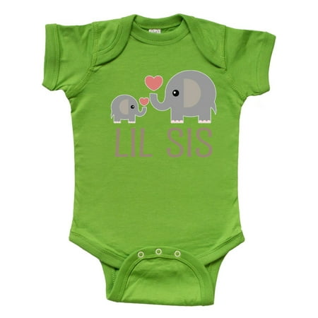 Little Sister Elephant Infant Creeper (Best Little Sister Onesie)