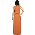 thumbnail image 5 of KOH KOH Long Sleeveless Bridesmaid Wedding Party Guest Summer Flowy Casual Brides Formal Evening Sexy Halter Neck Maxi Dress Gown For Women Fire Brick Orange X-Small US 2-4 NT012, 5 of 6