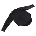 thumbnail image 1 of Blusa de satén ANGGREK de manga larga negra con cuello vuelto, 1 of 8
