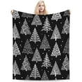 thumbnail image 6 of Christmas Tree Throw Blanket Ultra Soft Warm All Season Black White Leaf Circle Polka Dot Decorative Fleece Blankets for Bed Chair Car Sofa Couch Bedroom 50"X60", 6 of 6