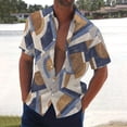 thumbnail image 2 of Men's Summer New Loose Print Short Sleeve Shirt Cardigan Beach Shirt M, 2 of 5