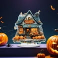 thumbnail image 5 of Halloween Village Spook House, Spooky Miniature Spook House Decor Pumpkin Castle, 2D Acrylic Figurine for Indoor Tabletop Desk Mantel Decoration or Outdoor Halloween Decor, 5 of 5