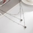 thumbnail image 6 of NICKSUN Minimalist Multi-Layer Beaded Chain Necklace, Dainty Silver Stackable Choker with Black Acrylic Gem Pendant, 6 of 9