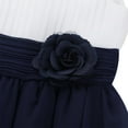 thumbnail image 7 of Moggemol Kids Girls Wedding Flower Girl Dress Pageant Evening Party Bridesmaid Gown Dance Ball Gown White&Navy Blue 4, 7 of 7