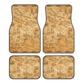 thumbnail image 1 of Honeii Old Vintage Map Of Sea Print Car Foot Mat Four-Piece Set - Front & Rear Universal Car Floor Mats for SUVs, Trucks, Sedans, 1 of 7