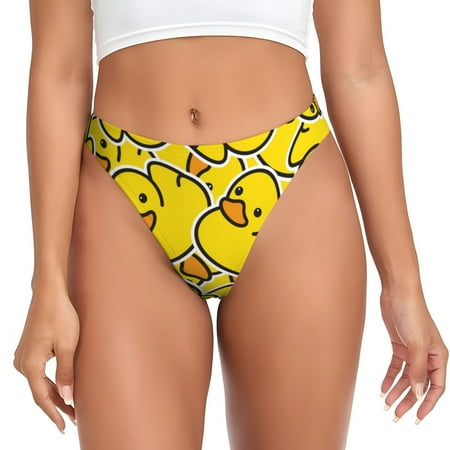 Sigee Ducky Cartoon Animal Yellow for Women s G-String Panty  Low Rise  Soft Lace Perfect for Everyday Wear or Special Occasions-XX-Large