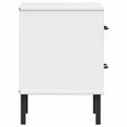 thumbnail image 1 of vidaXL Table de Chevet avec Pieds en Métal Blanc Bois Massif Pin OSLO, 1 of 5