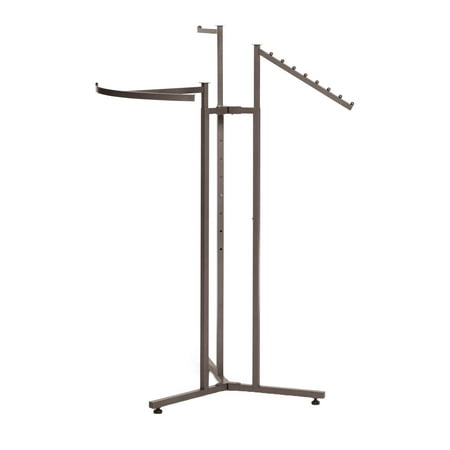 SSWBasics Elegant Raw Steel 3-Way Retail Clothing Rack - Premium Boutique Clothing Rack - Perfect for Clothing Display in Upscale Boutiques