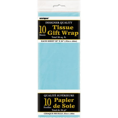 Tissue Paper Sheets, 26 x 20 in, Baby Blue, 10ct