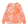 thumbnail image 5 of ZCFZJW Teen Girls Fashion Long Sleeve Crewneck Sweatshirts Kids Gradient Tie Dye Print Pullover Sweatshirts Trendy Lightweight Relaxed Fit Cotton Tops Orange 1-2 Years, 5 of 5