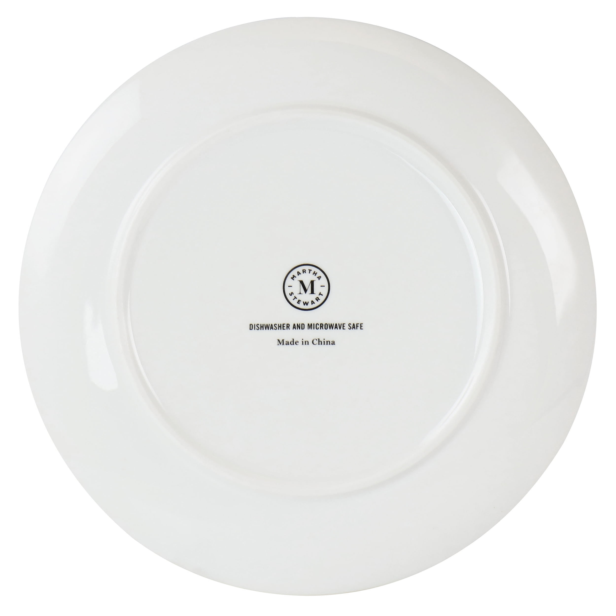 Martha Stewart Everyday Peony 12 Piece Round Fine Ceramic Dinnerware Set in White and Pink