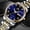 Blue Gold, variant on Men's non-mechanical watch, men's quartz watch, gold classic thin steel band, waterproof, luminous, men's wristwatch, fashionable and trendy