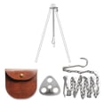 thumbnail image 1 of GOLDACE Equipo y equipo de camping de acero inoxidable – Juego de accesorios de cocina para fogatas – Utensilios de cocina redondos portátiles irradiados – Utensilios de cocina para camping con horno, 1 of 5