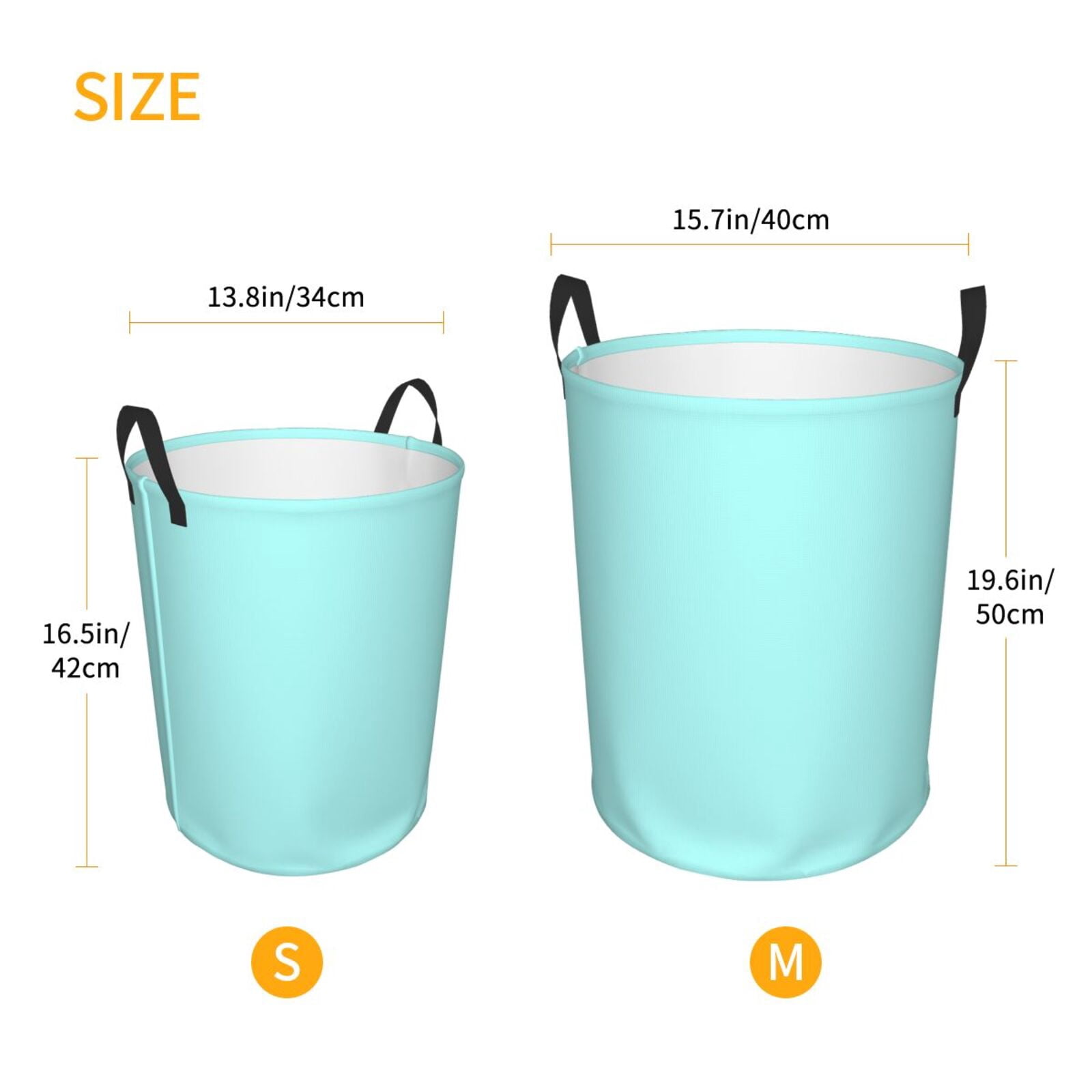 Large Laundry Basket with Handles - light-aqua Kids Baby Dirty Clothes Laundry Hamper for Bedroom Aesthetic