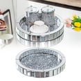 thumbnail image 2 of SHYFOY 14in Large Decorative Tray Mirrored Perfume Trays for Vanity Dresser - Crushed Diamond Tray, 2 of 7