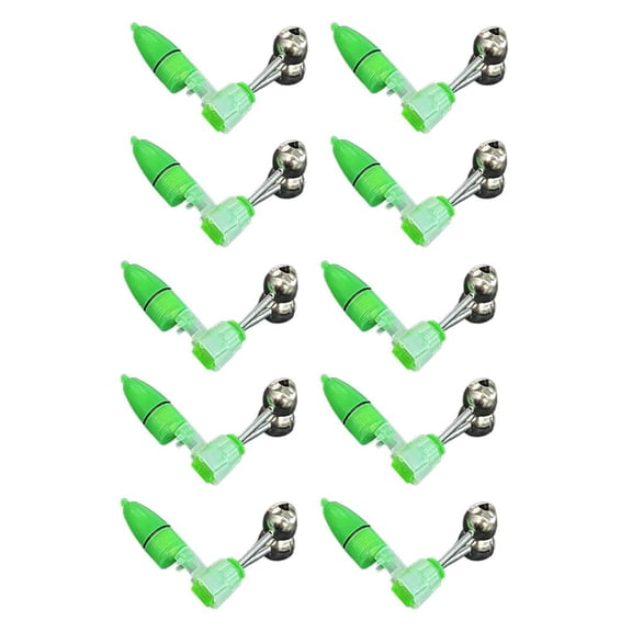 QenASHaing Fishing Bells with LED Lights, Super Loud Dual Alarm Rod Clip-On Bells for Night/Ice/Catfish Fishing