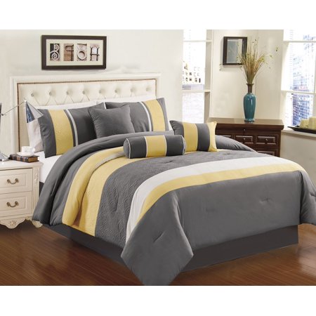 Chezmoi Collection Sunvale 7-Piece Quilted Comforter Set - Walmart.com