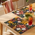 thumbnail image 4 of Spring Flower Placemats Set of 1, Pastoral Orange Leaf Non-Slip Place Mats Washable Table Mats for Kitchen Dining Table Decorations Indoor/Outdoor, 4 of 9