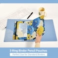thumbnail image 5 of 2 Pack Flip Folders with Clear PVC Window Binder Pouches 3-Ring Binder Organizer for Office & Home Yellow and White Chrysanthemum, 5 of 6