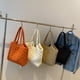 thumbnail image 5 of Nvzi Bolsa de lona de esponja para compras de verano, bolsos de hombro, color negro, 5 of 5