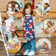 thumbnail image 6 of Red Blue Camo Bold Shapes Pattern Kids Aprons for Girls and Boys,Adjustable Neck Strap Toddler Aprons for Kids Cooking Baking, 6 of 6
