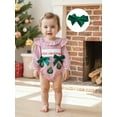 thumbnail image 4 of BemeyourBBs Baby Girl Striped Christmas Romper Long Sleeve Bodysuit with Headband, 4 of 9