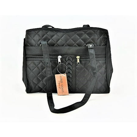 Gold Coast Quilted Braided Trim Bag in Black