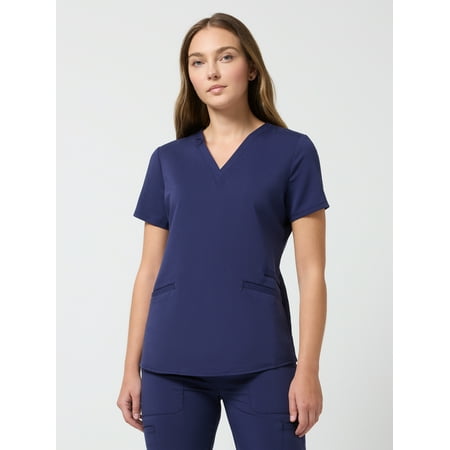 Scrubstar Ultimate Women’s Antimicrobial Welt Pocket V-Neck Scrub Top, Sizes XS–3XL