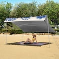 thumbnail image 7 of Portable Beach Tent Sun Shelter With Ground Pegs Water And Wind Resistant Sun Shade Canopy Angle Adjustable Porcelain-style Peony Flower, 7 of 7